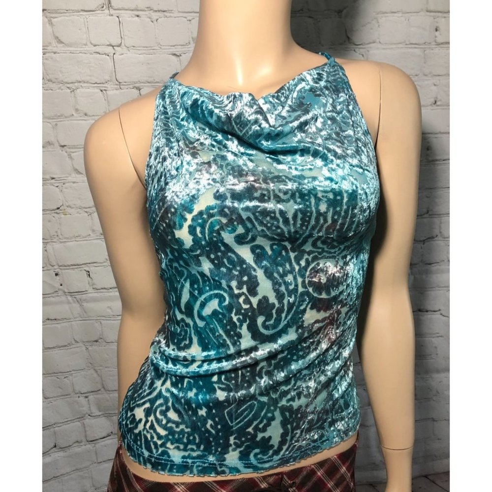 French Kiss drape front o ring‎ back velour top
